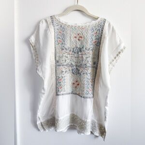 Johnny Was Biya Chrisley Pastel Embroidered Tunic in Women's L
